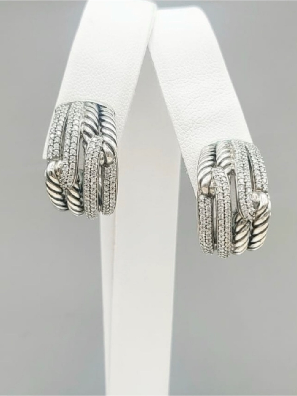 David Yurman Double Loop Labyrinth Earrings With Diamonds